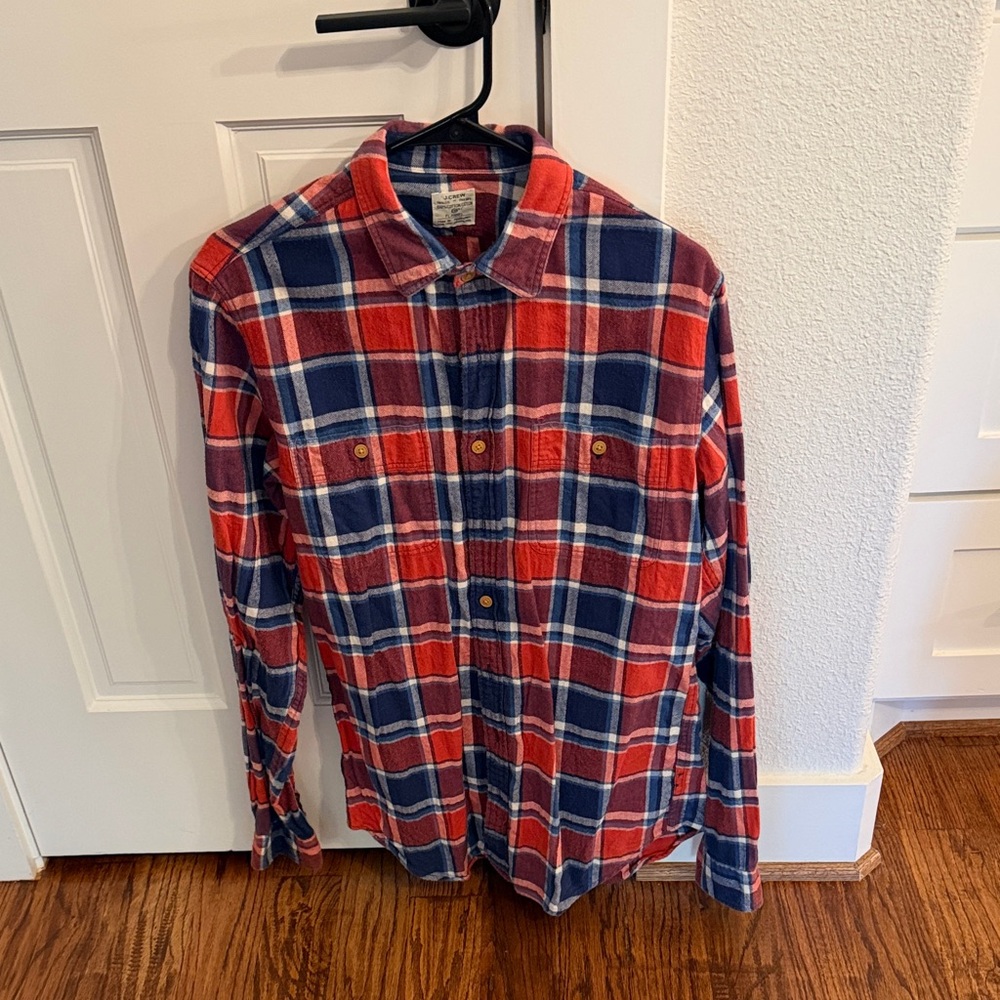 J. Crew Red and Blue Plaid Men's Shirt